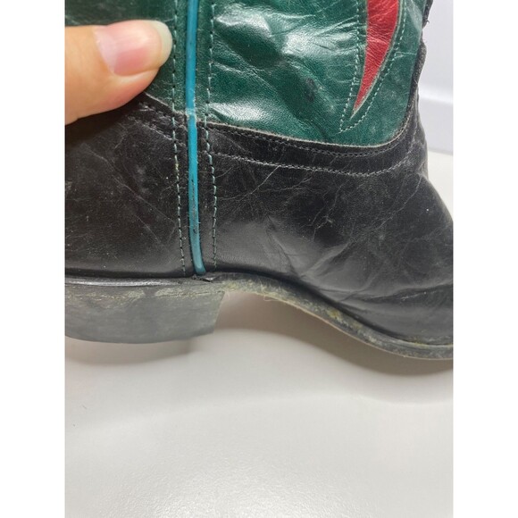 Code West Women’s Size: 9 M Teal Green Leather Cowboy Boots USA Vintage - Picture 5 of 16
